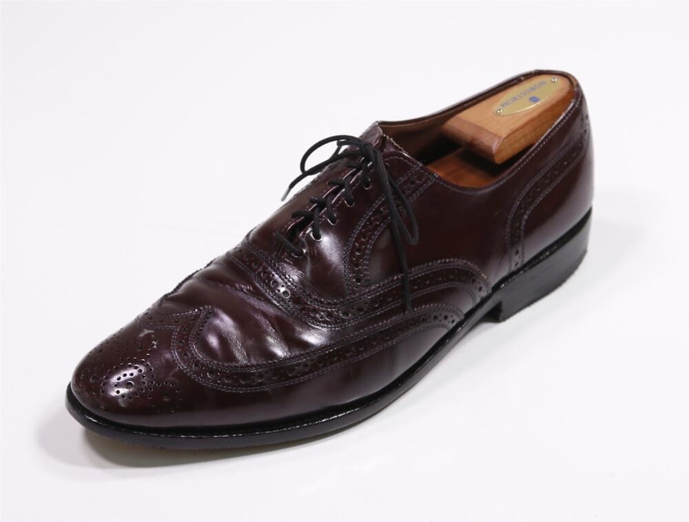Allen Edmonds Lloyd Burgundy Wingtip Leather Oxford Dress Shoes 10.5 D